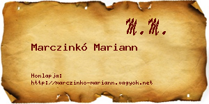 Marczinkó Mariann névjegykártya