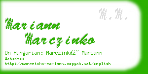 mariann marczinko business card